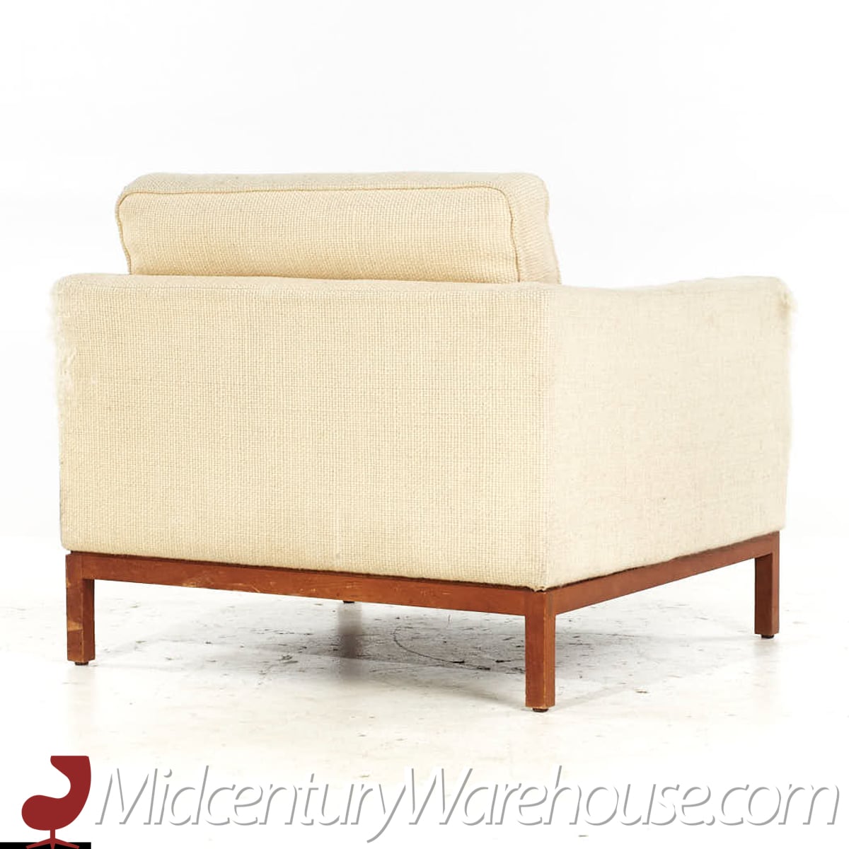 Early Florence Knoll Mid Century Club Walnut Lounge Chair