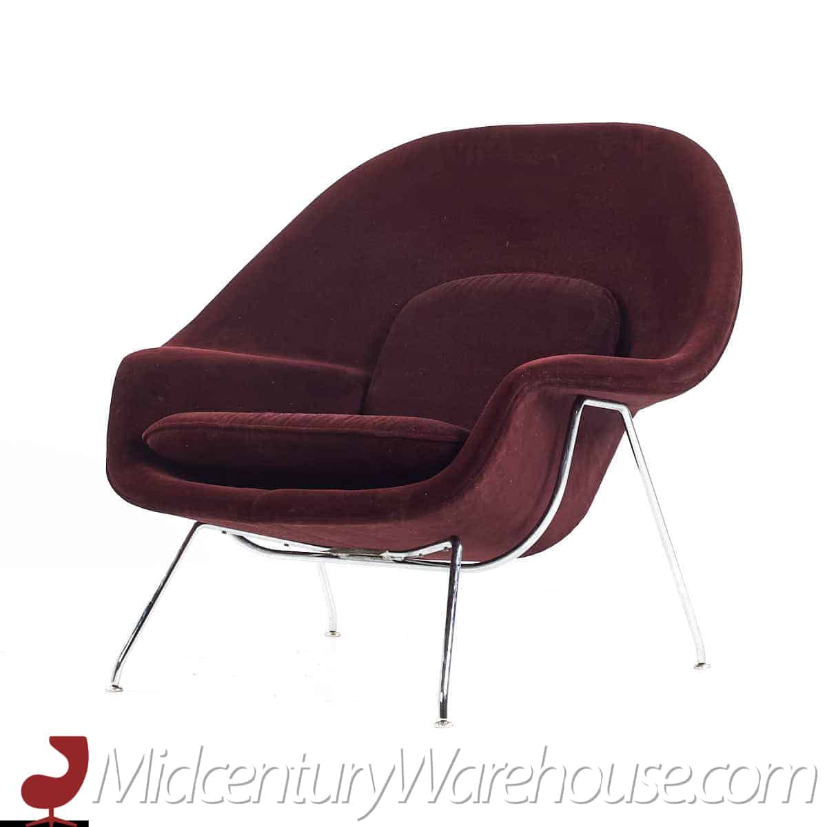 eero saarinen for knoll mid century womb chair with ottoman