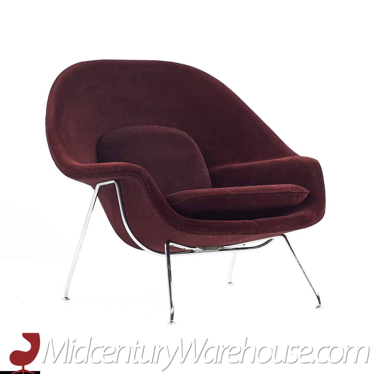 eero saarinen for knoll mid century womb chair with ottoman