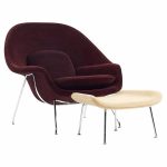 eero saarinen for knoll mid century womb chair with ottoman