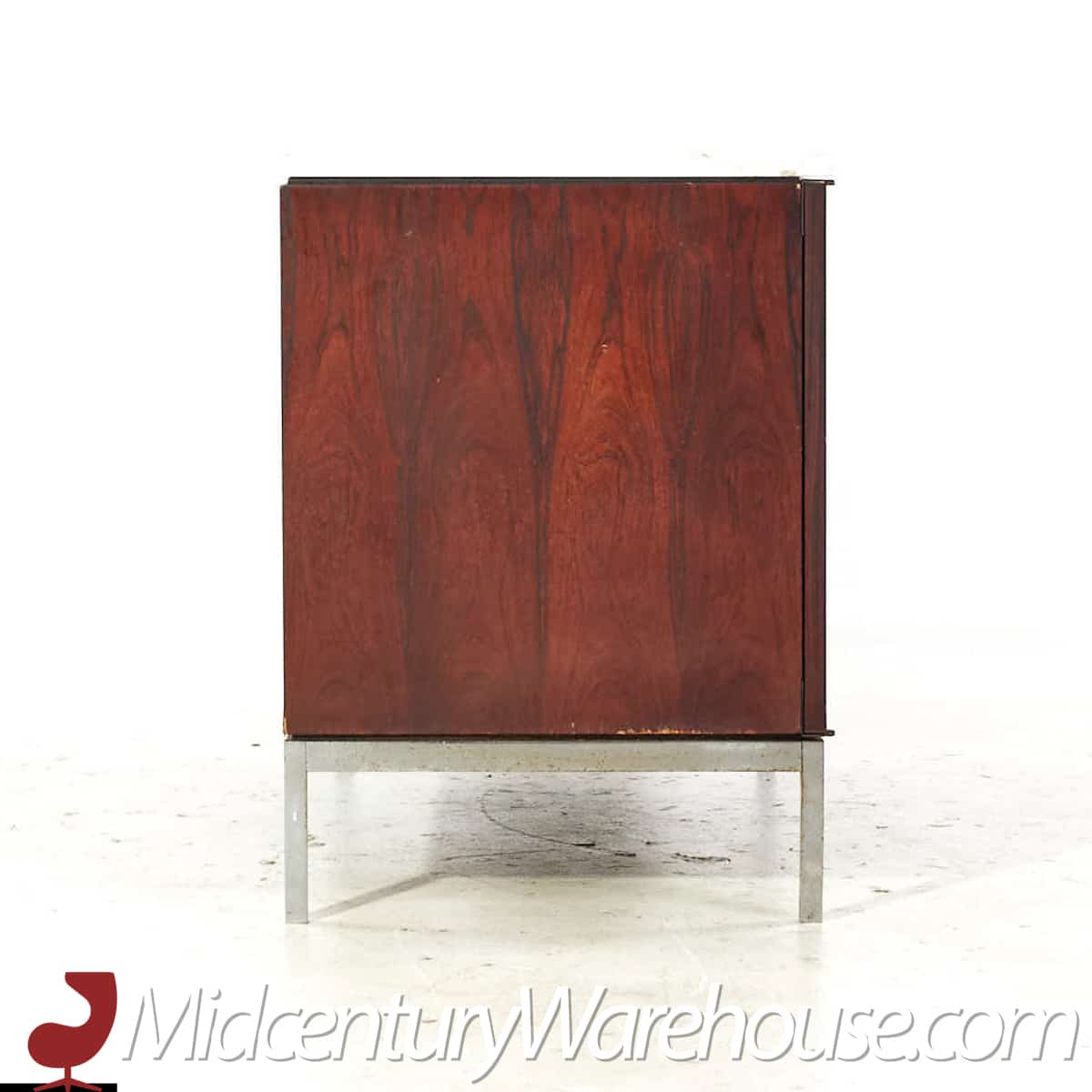 Florence Knoll Mid Century Rosewood Chrome and Marble Credenza