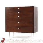 George Nelson Mid Century Rosewood Thin Edge 5 Drawer Chest
