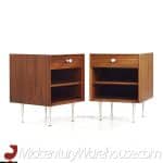 George Nelson for Herman Miller Mid Century Rosewood Thin Edge Nightstands - Pair