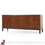 Henredon Mid Century Walnut and Brass 9 Drawer Lowboy Dresser | Mid Century Modern Furniture - Mid Century Furniture Chicago Henredon Mid Century Walnut and Brass 9 Drawer Lowboy Dresser