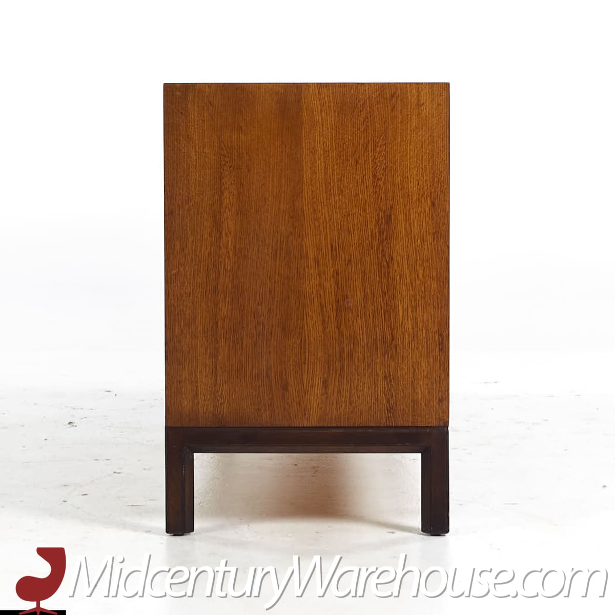 Henredon Mid Century Walnut and Brass 9 Drawer Lowboy Dresser