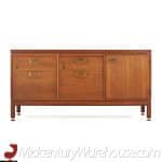 Jens Risom Mid Century Walnut and Brass Credenza