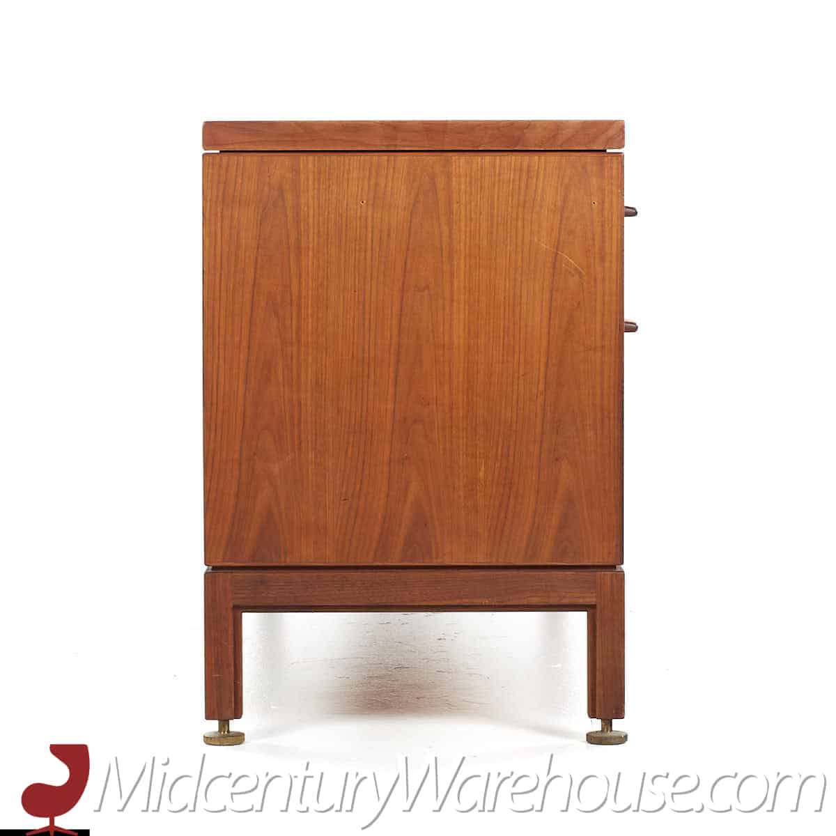 Jens Risom Mid Century Walnut and Brass Credenza