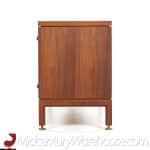 Jens Risom Mid Century Walnut and Brass Credenza