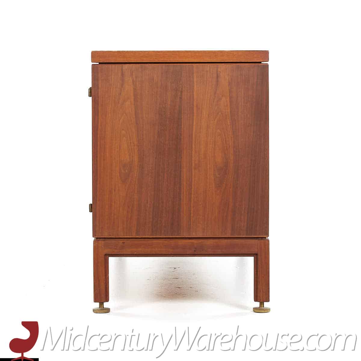Jens Risom Mid Century Walnut and Brass Credenza