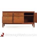 Jens Risom Mid Century Walnut and Brass Credenza