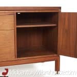 Jens Risom Mid Century Walnut and Brass Credenza