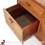 Jens Risom Mid Century Walnut and Brass Credenza