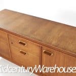 Jens Risom Mid Century Walnut and Brass Credenza