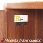 Jens Risom Mid Century Walnut and Brass Tall File Cabinet Credenza