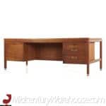 Jens Risom Mid Century Walnut and Formica Executive Desk