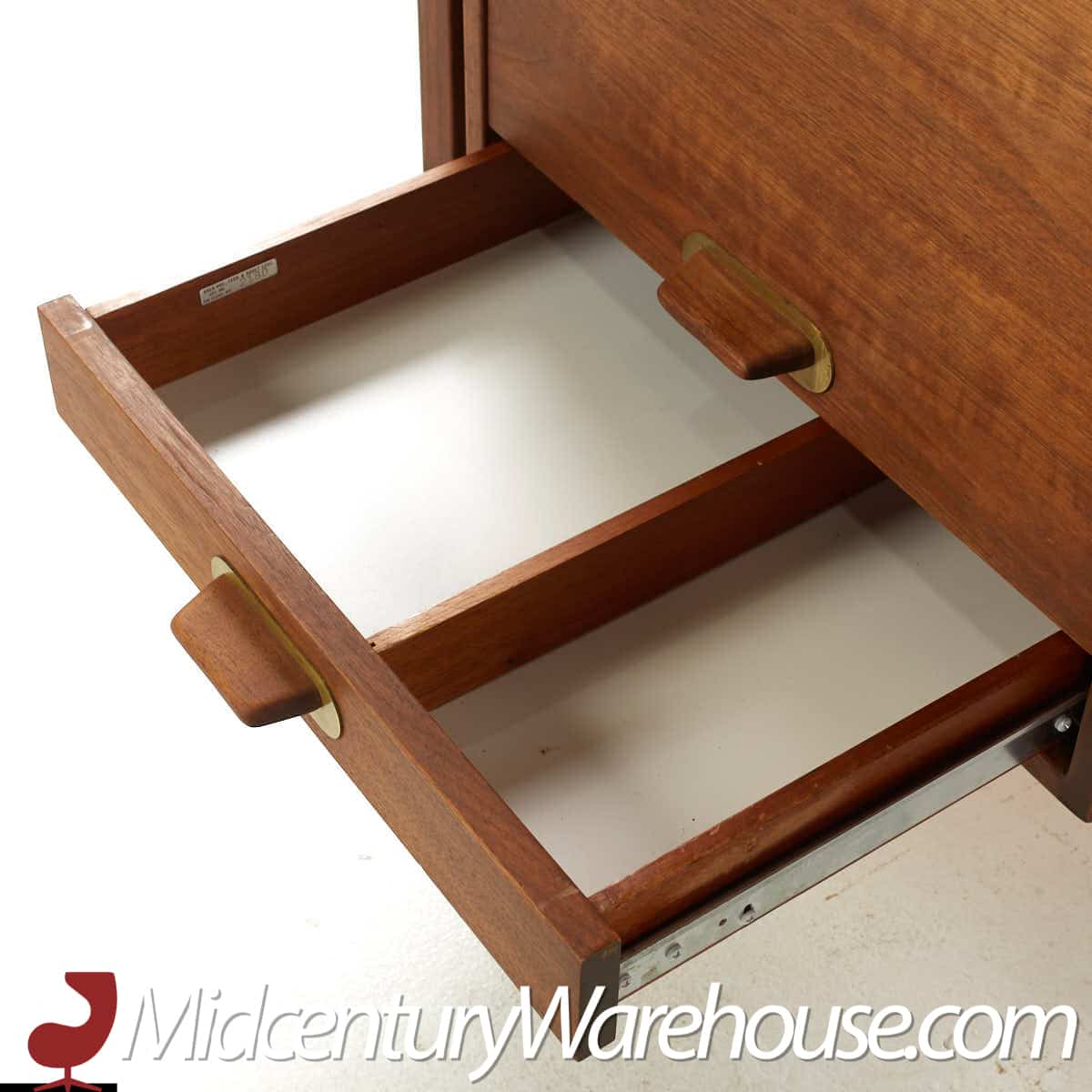 Jens Risom Mid Century Walnut and Formica Executive Desk