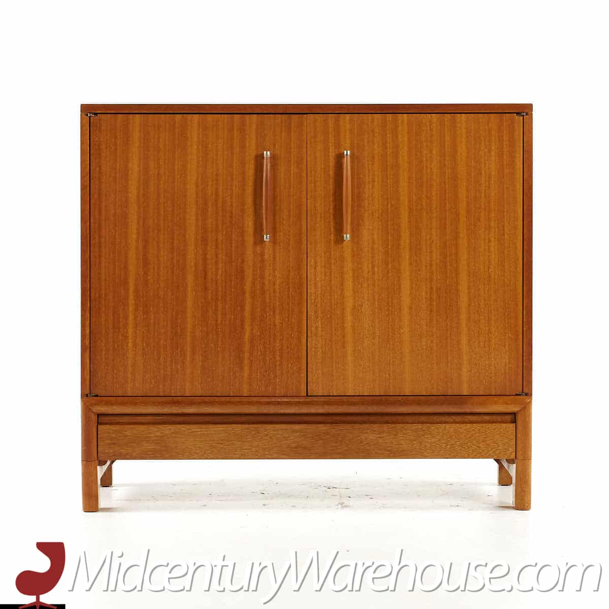 John Keal for Brown Saltman Mid Century Bleached Mahogany Buffet and Hutch