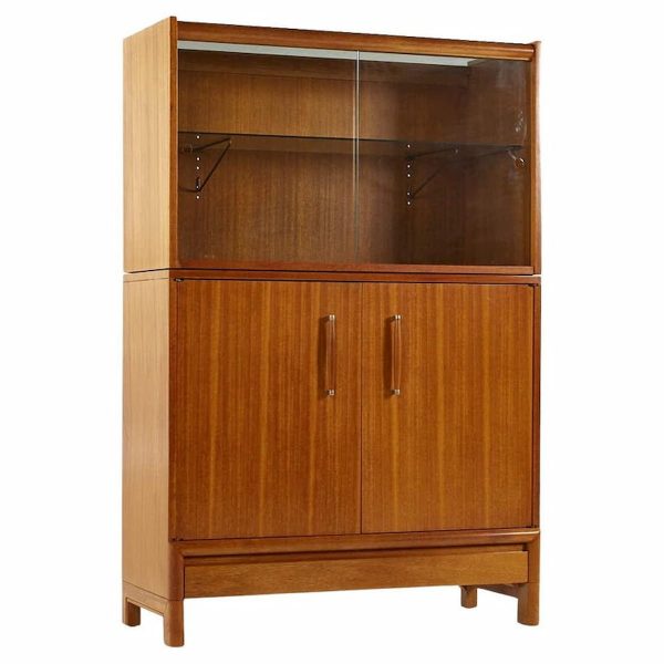 John Keal for Brown Saltman Mid Century Bleached Mahogany Buffet and Hutch