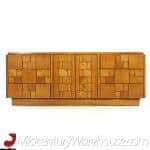 Lane Staccato Mid Century Oak Brutalist Lowboy Dresser