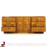 Lane Staccato Mid Century Oak Brutalist Lowboy Dresser
