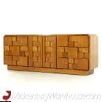 Lane Staccato Mid Century Oak Brutalist Lowboy Dresser