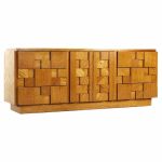 Lane Staccato Mid Century Oak Brutalist Lowboy Dresser