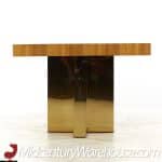 Milo Baughman for Thayer Coggin Mid Century Brazilian Rosewood and Brass Expanding Dining Table with 1 Leaf