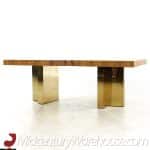 Milo Baughman for Thayer Coggin Mid Century Brazilian Rosewood and Brass Expanding Dining Table with 1 Leaf