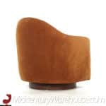 Milo Baughman for Thayer Coggin Mid Century Walnut Swivel Lounge Chairs - Pair