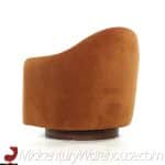 Milo Baughman for Thayer Coggin Mid Century Walnut Swivel Lounge Chairs - Pair