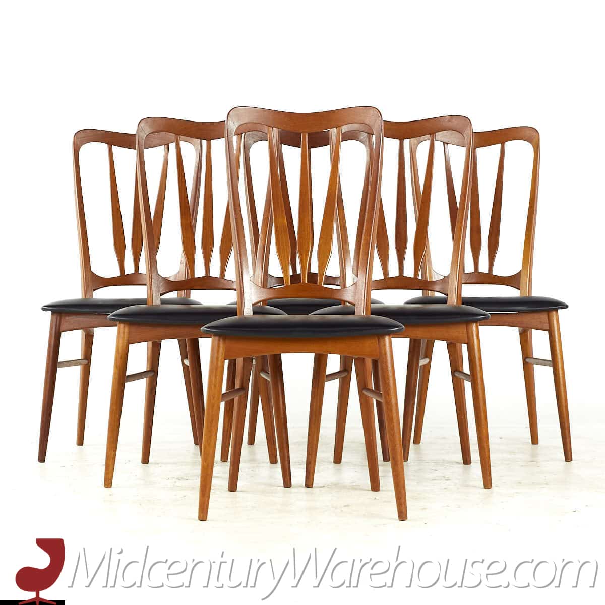 Niels Koefoed for Koefoeds Hornslet Ingrid Mid Century Teak Dining Chairs - Set of 6