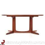 Niels Moller Style Mid Century Teak Expanding Dining Table with 2 Leaves