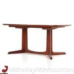 Niels Moller Style Mid Century Teak Expanding Dining Table with 2 Leaves