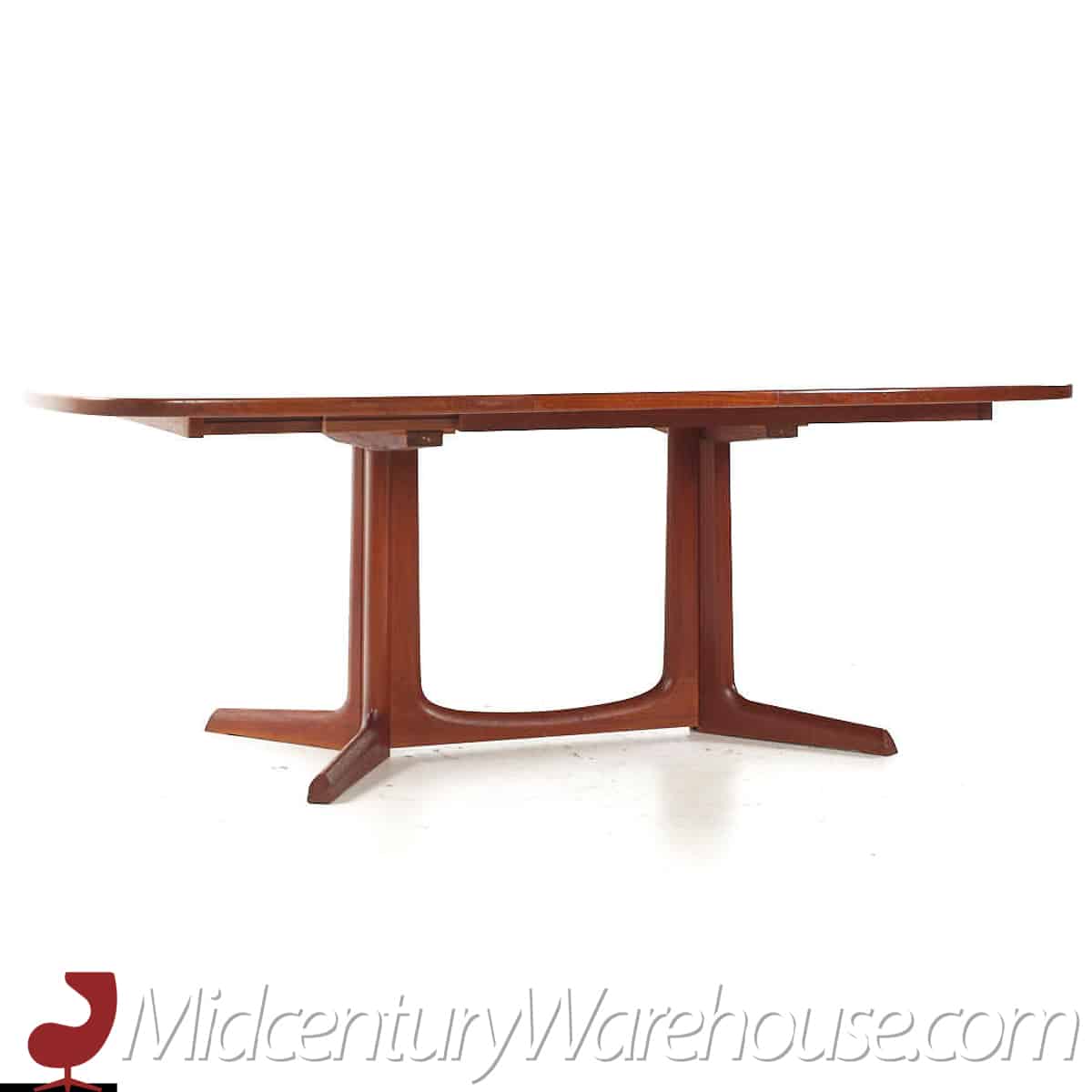 Niels Moller Style Mid Century Teak Expanding Dining Table with 2 Leaves