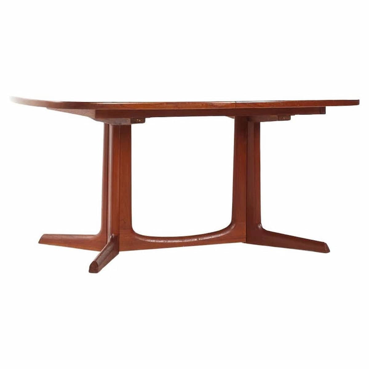 Niels Moller Style Mid Century Teak Expanding Dining Table with 2 Leaves