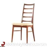 Niels Otto Møller for Koefoeds Hornslet Mid Century Danish Teak Ladder Back Dining Chairs - Set of 6