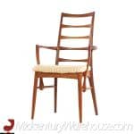 Niels Otto Møller for Koefoeds Hornslet Mid Century Danish Teak Ladder Back Dining Chairs - Set of 6