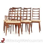 Niels Otto Møller for Koefoeds Hornslet Mid Century Danish Teak Ladder Back Dining Chairs - Set of 6