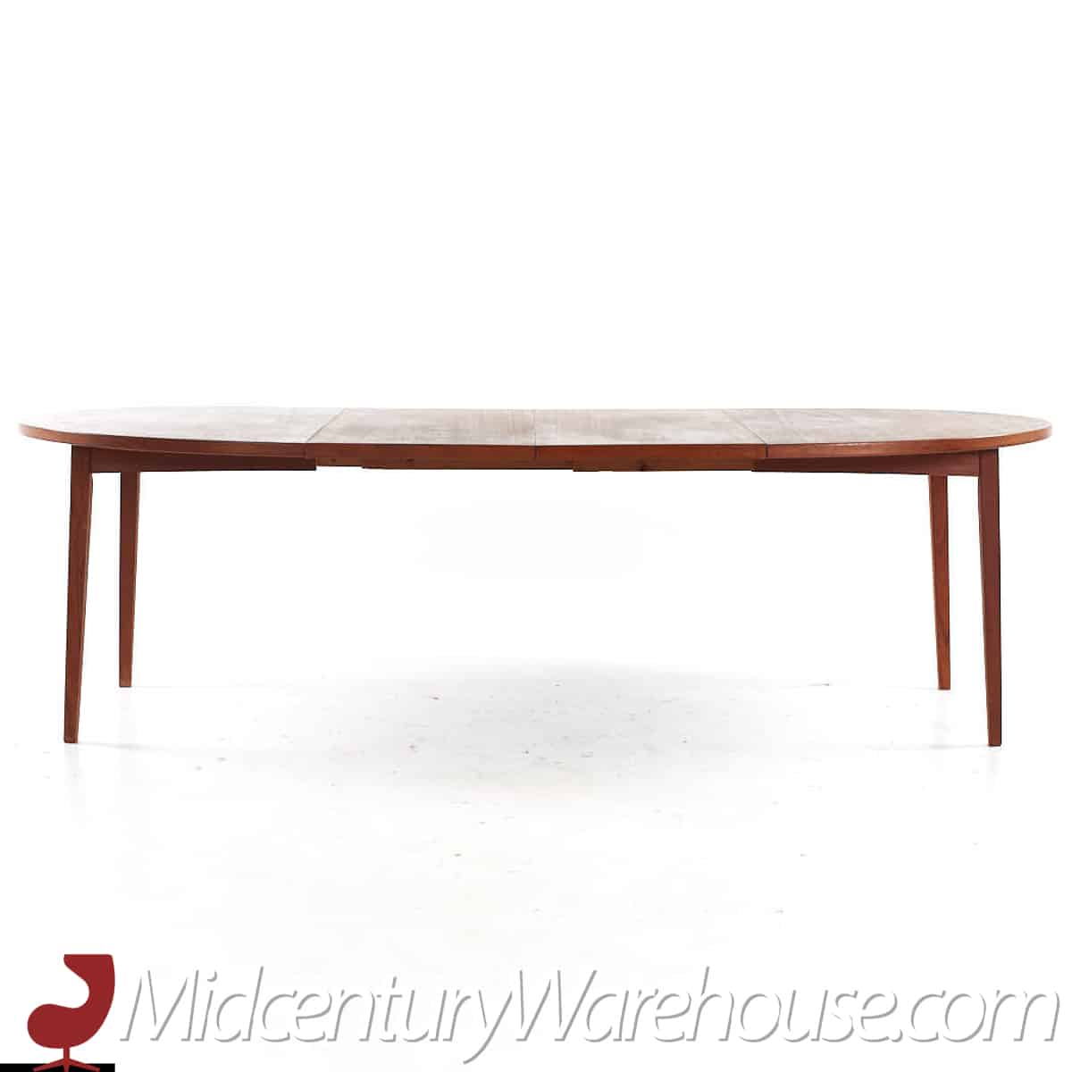 Peter Hvidt Style Mid Century Danish Expanding Teak Dining Table with 2 Leaves