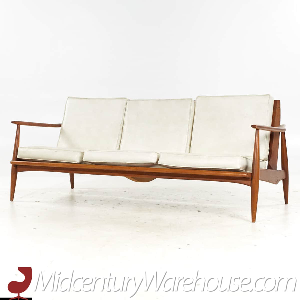 Selig Style Mid Century Walnut Sofa