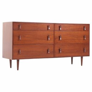 Stanley Young Glenn of California Mid Century Walnut Lowboy Dresser