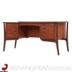 svend madsen mid century danish teak bow front desk