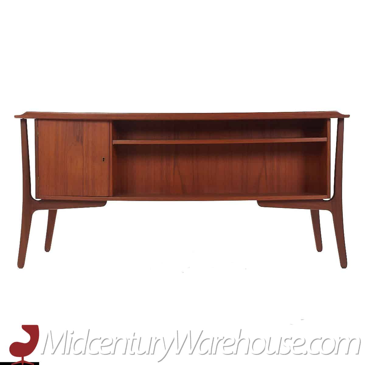 svend madsen mid century danish teak bow front desk