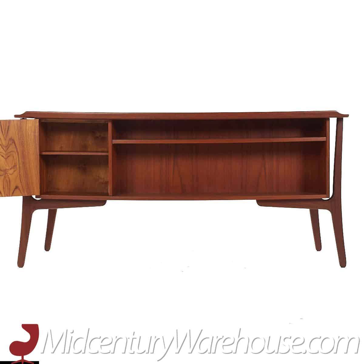 svend madsen mid century danish teak bow front desk