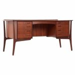 svend madsen mid century danish teak bow front desk
