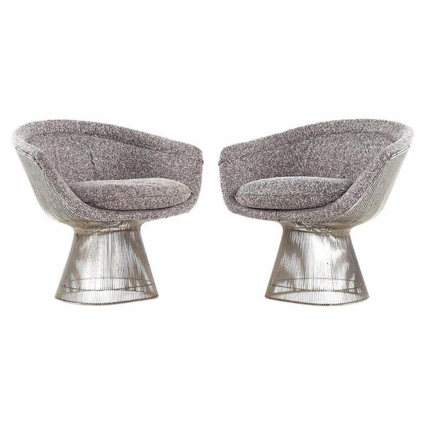 warren platner for knoll mid century lounge chairs - pair