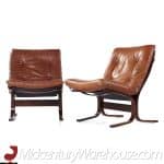westnofa siesta mid century rosewood lowback lounge chairs - pair