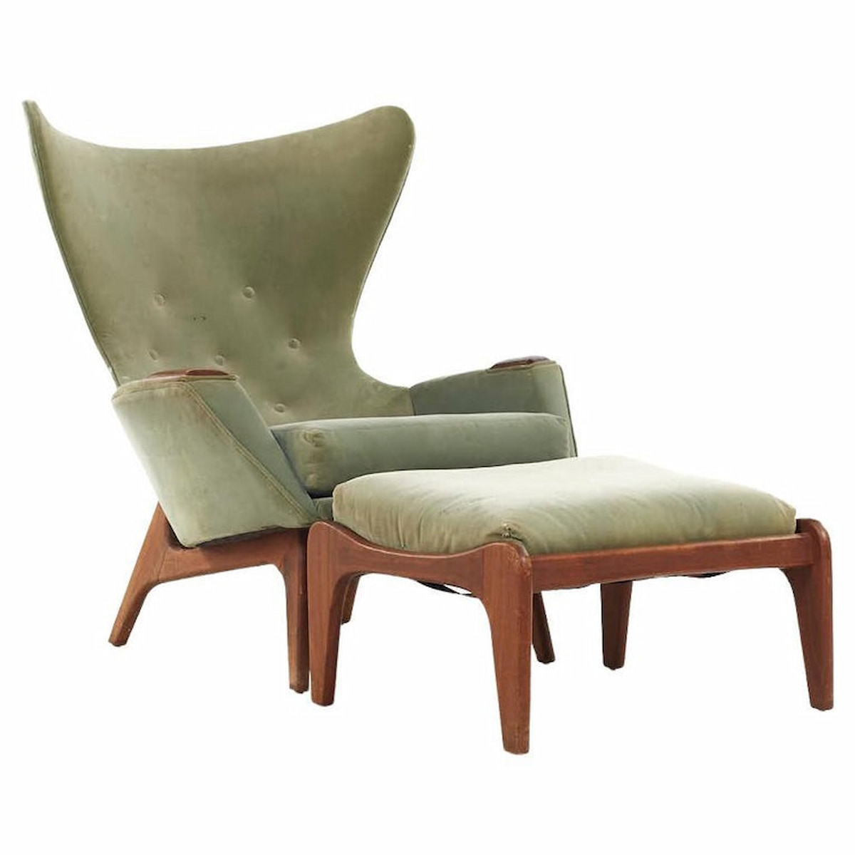 Adrian Pearsall for Craft Associates Mid Century Model 2231 Lounge Chair with Ottoman