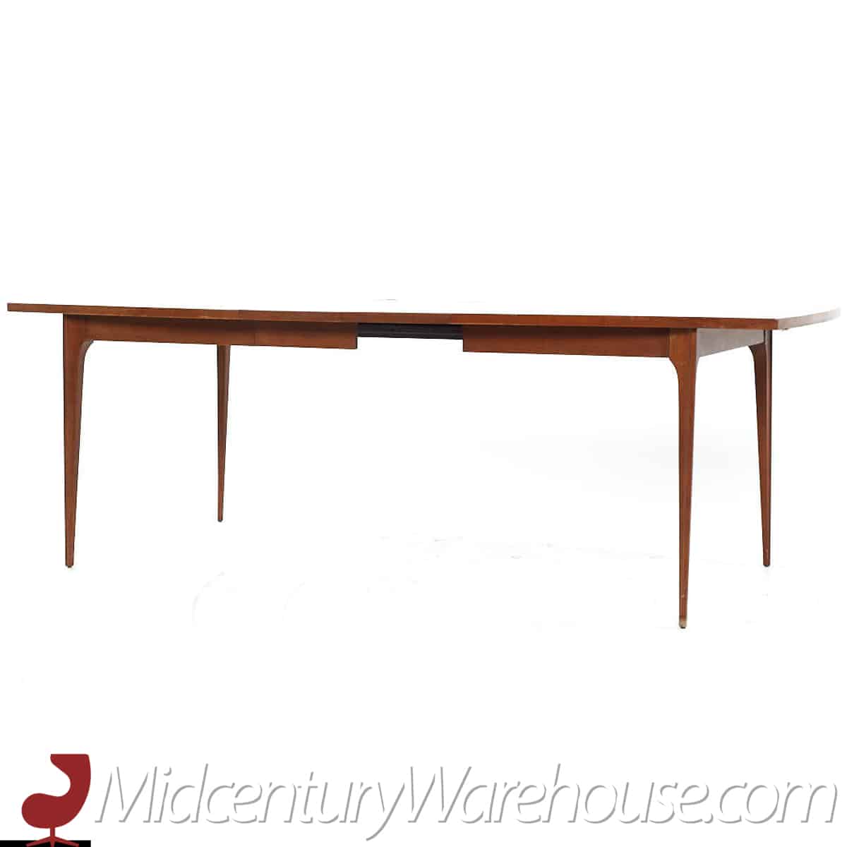 broyhill brasilia mid century walnut expanding dining table with 3 leaves