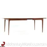 broyhill brasilia mid century walnut expanding dining table with 3 leaves